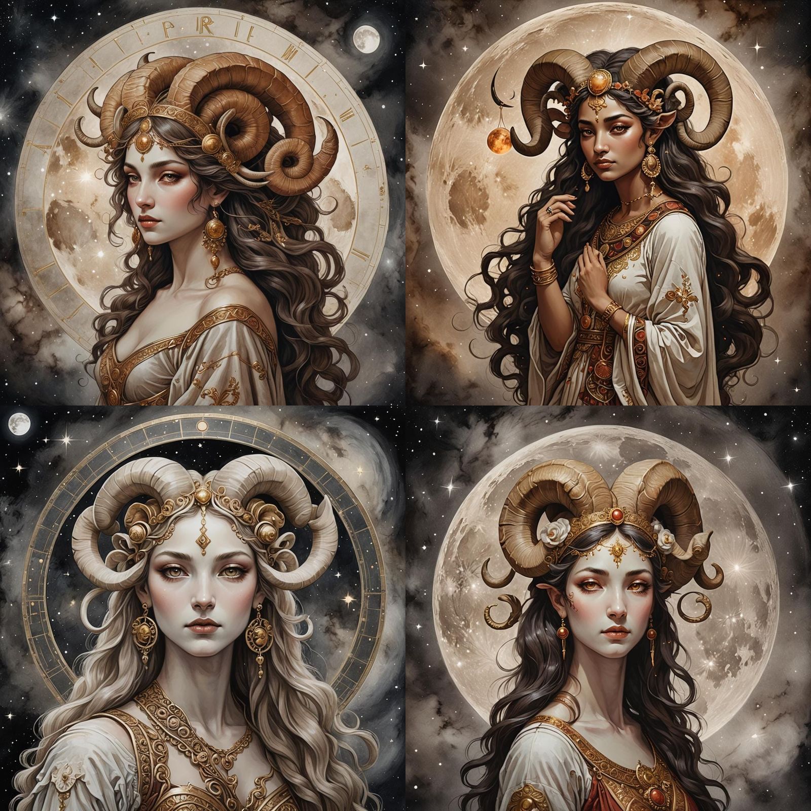 Aries Moon Woman: AI Generated Image