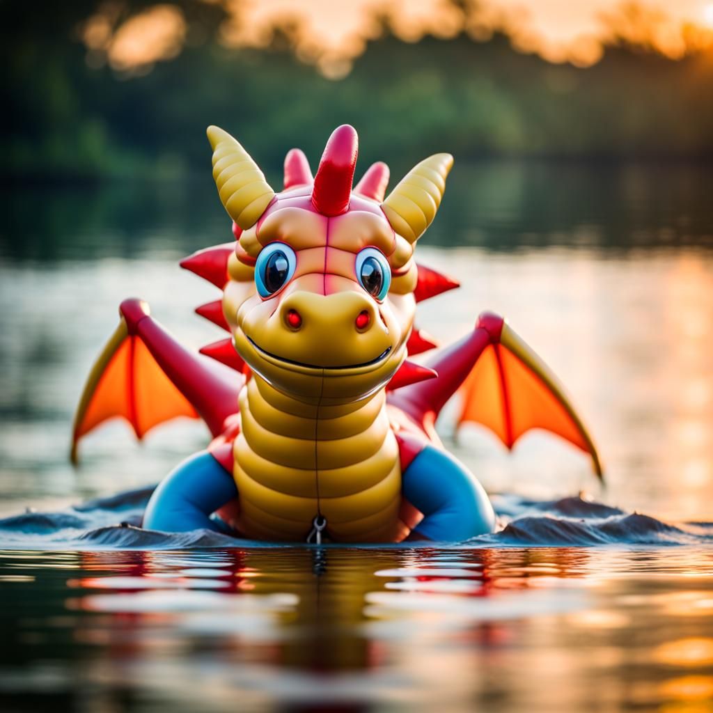 Inflatable Dragon on Water in Professional Photography