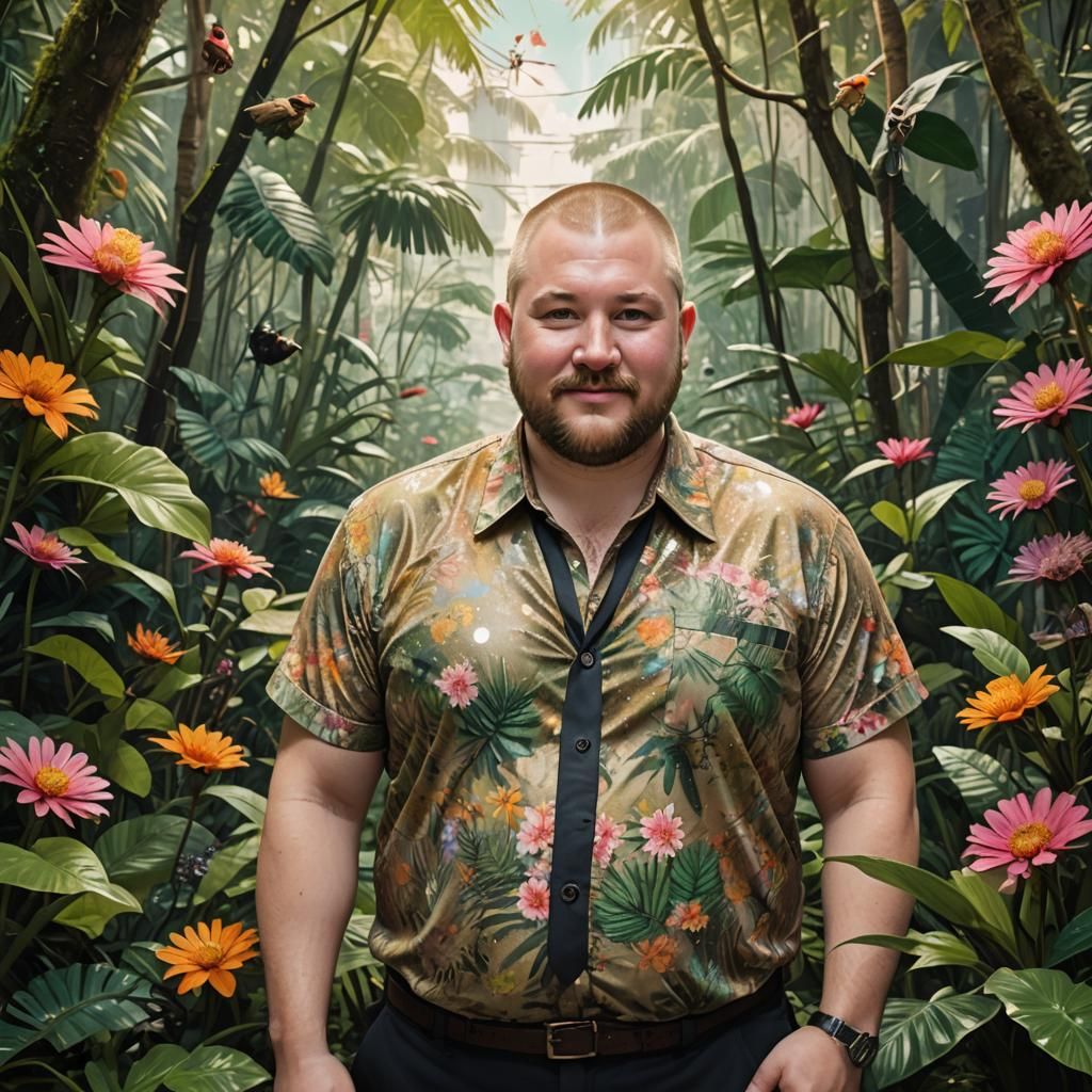 Handsome masculine chubby man