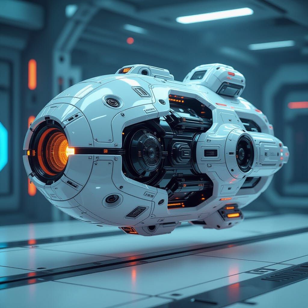 Futuristic Invention Combining Industrial and Organic Elemen...