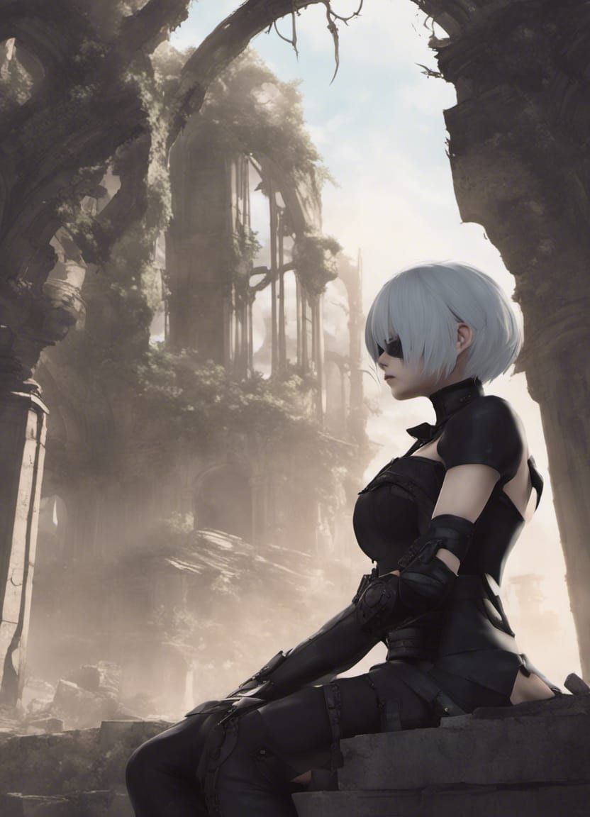 2B NieR: Automata in Post-Apocalyptic Ruins