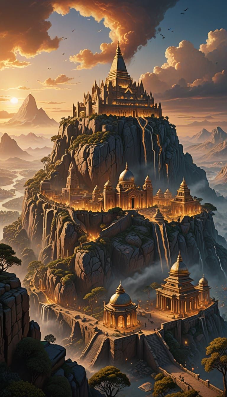 Seven Wonders United: A Hyper-Realistic Fantasy Landscape