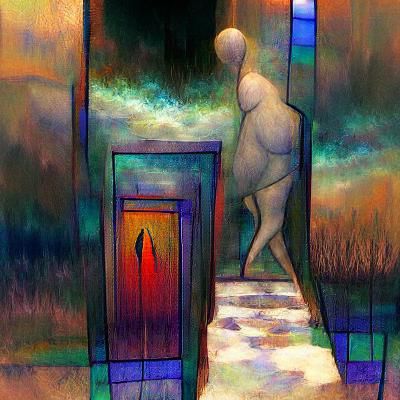 Figure at Threshold: AI Generated Image