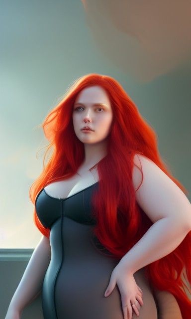 Detailed Portrait of a Redhead in Digital Painting Style