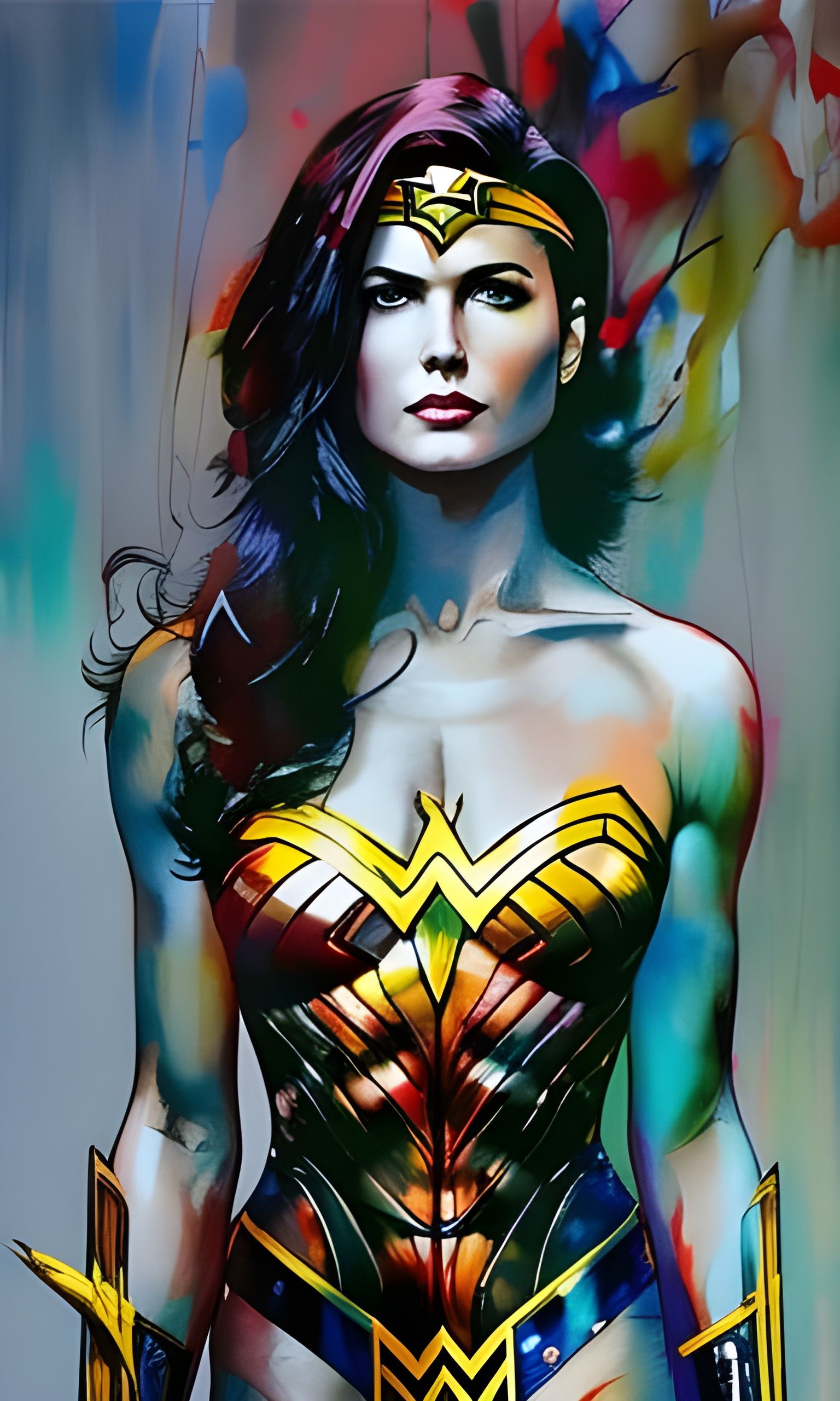 Colorful Inksplash Wonder Woman Painting