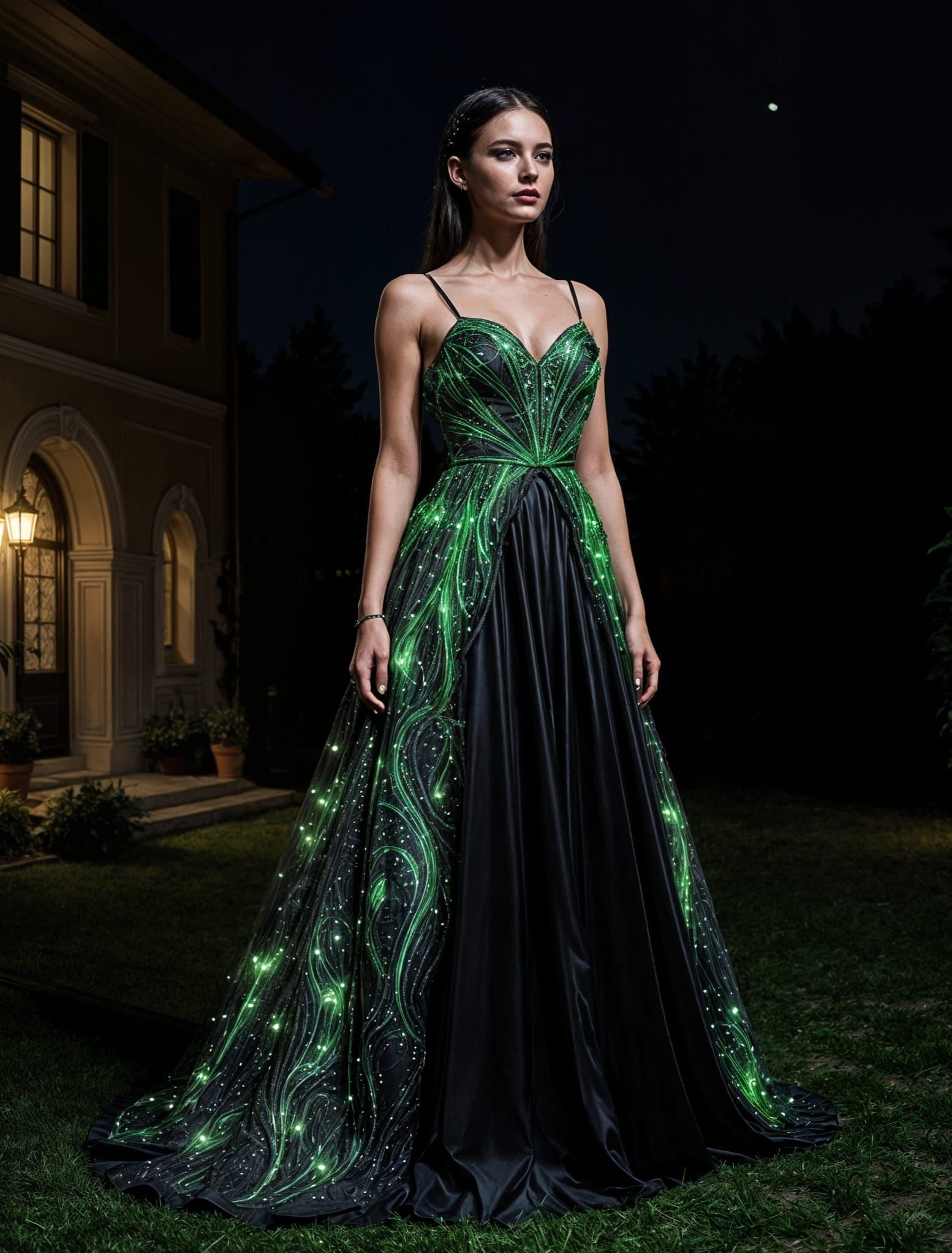 Futuristic Fashion Masterpiece in Neon Lights