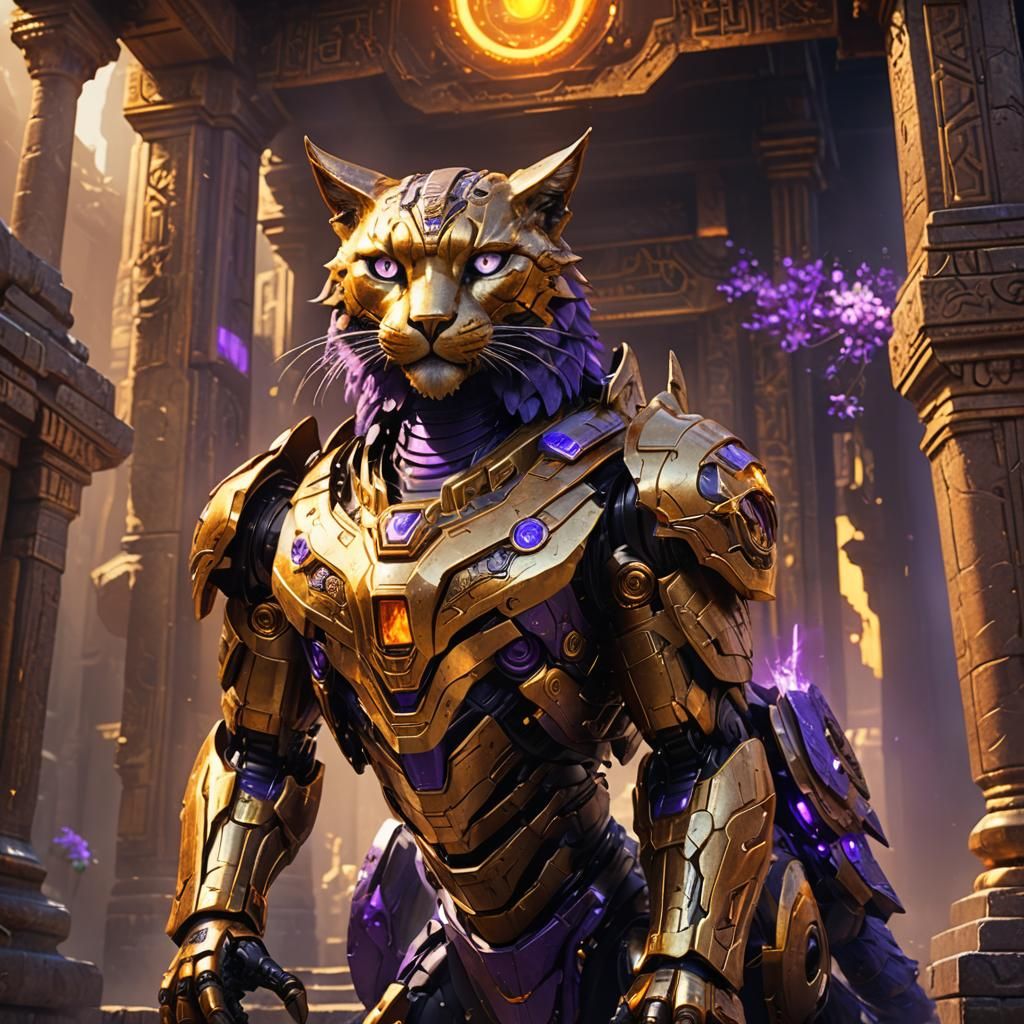 Surreal Fantasy God Statue in Ancient Temple