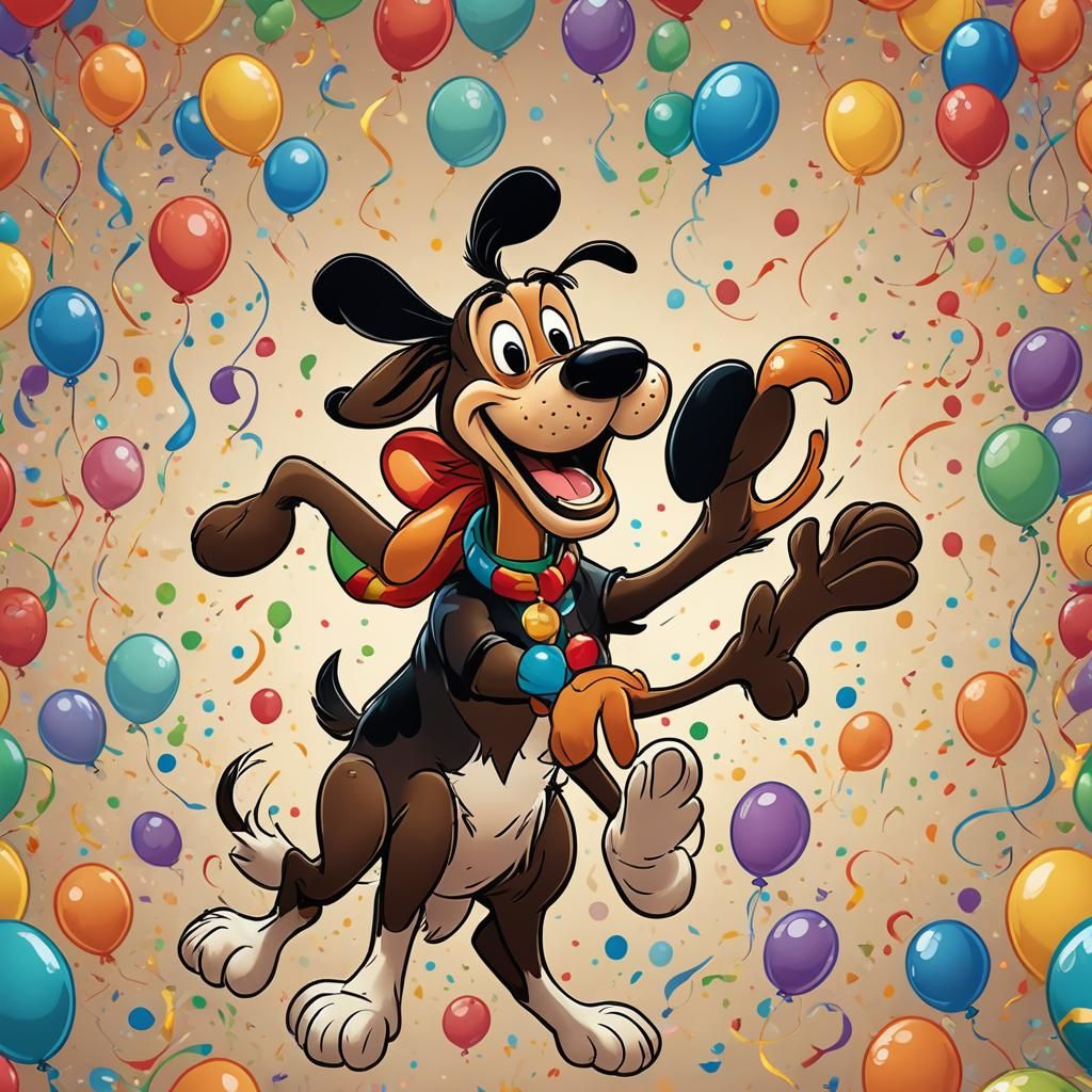 Goofy and Pluto Playful Cartoon Caricature