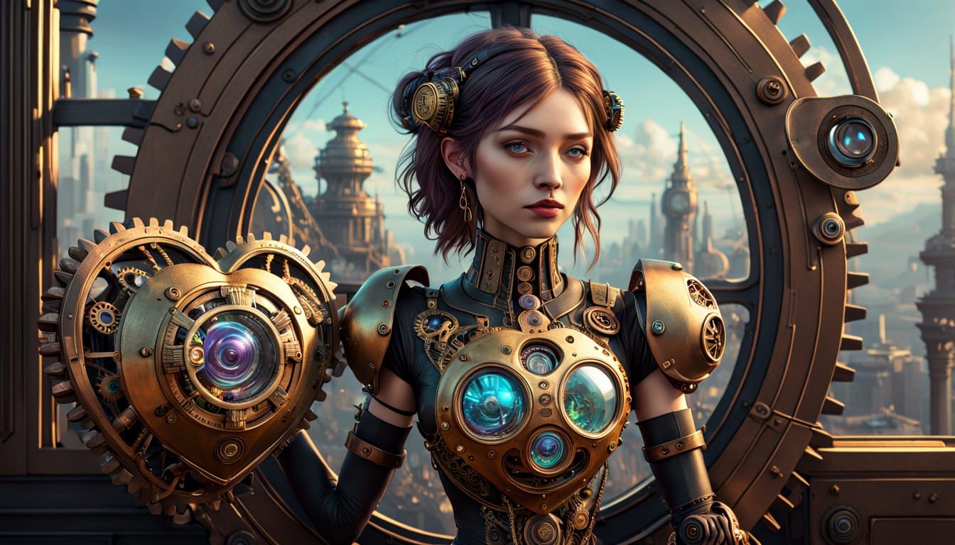 a synthetic girl powered by a musicbox heart