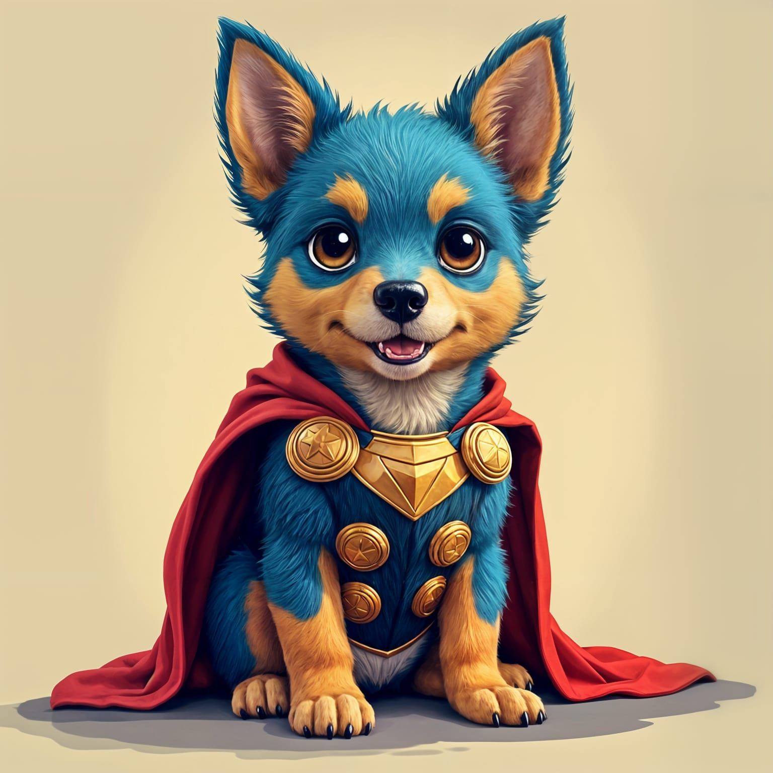 Bluey as Funky Thor in Digital Art Style