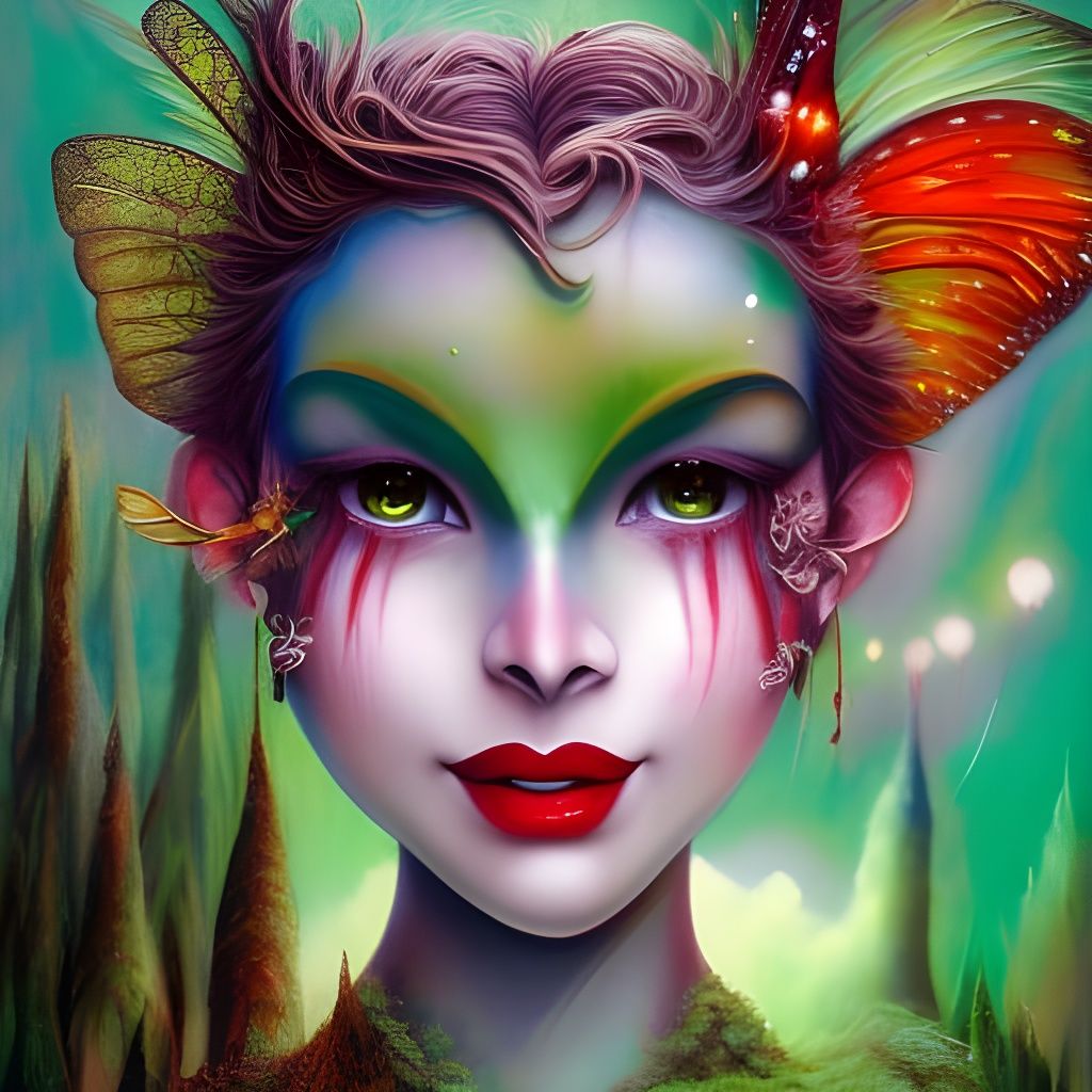 Forest Fairy Portrait in Volumetric Lighting