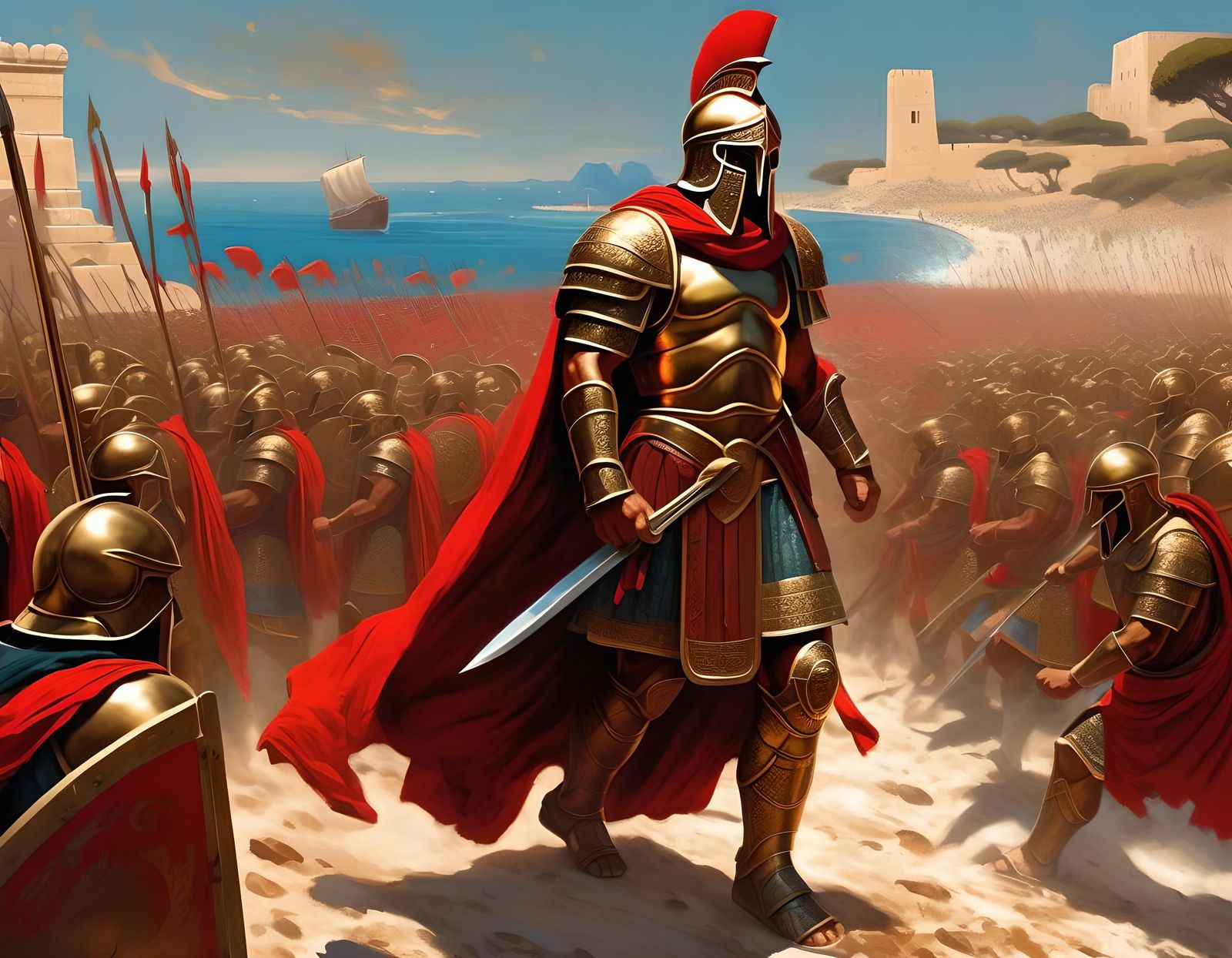 Spartan Commander Leading Carthaginian Army