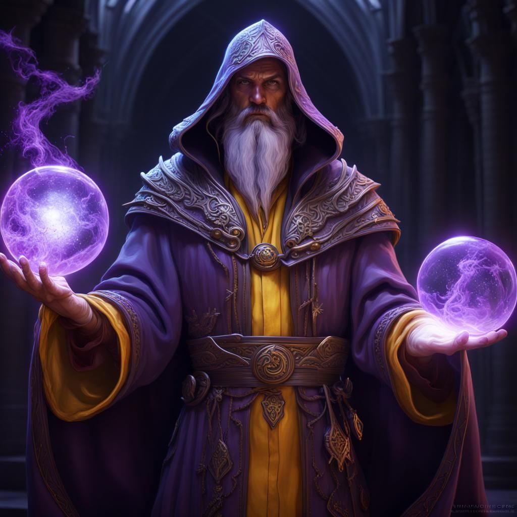 Dark Fantasy Wizard Conjuring Astral Magic