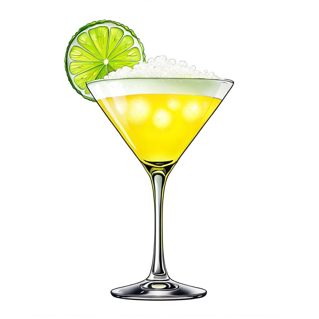 Cosmopolitan Cocktail Clipart with Foam and Lime