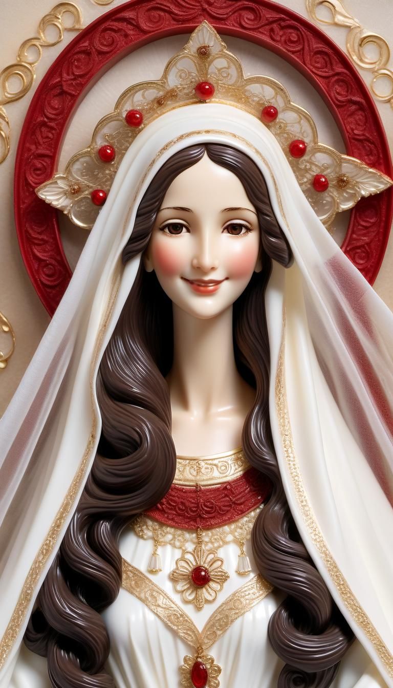 Resin Cast of Young Smiling Virgin Mary