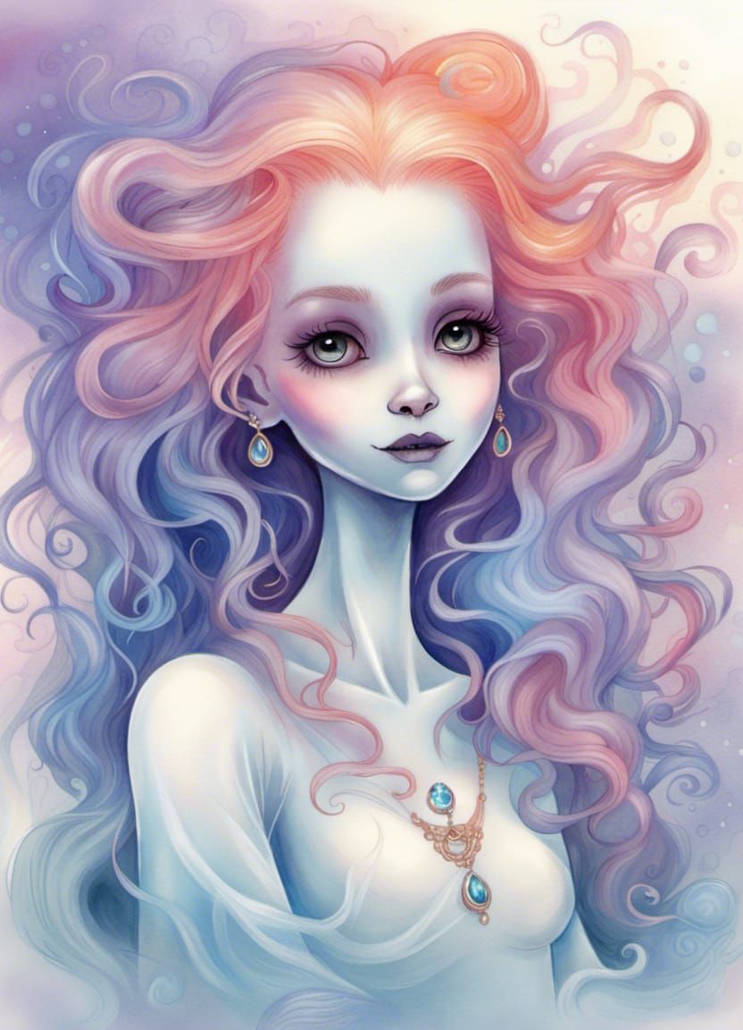 Boujie Ghost Girlfriend as Ethereal Airbrush Art