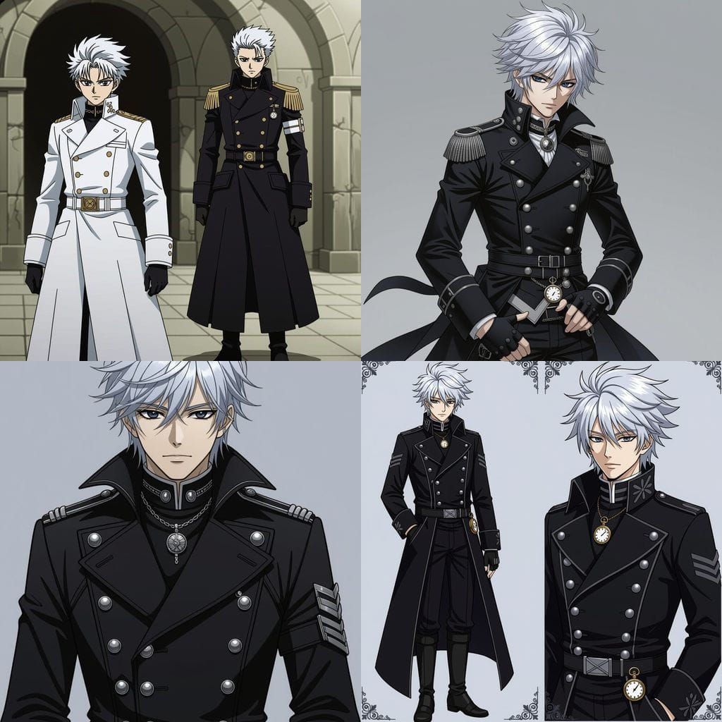 Anime Character in Military Coat, Togashi Style