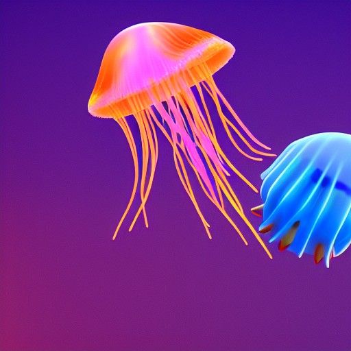 Abstract Jellyfish: 3D Digital Art in Pixar Style