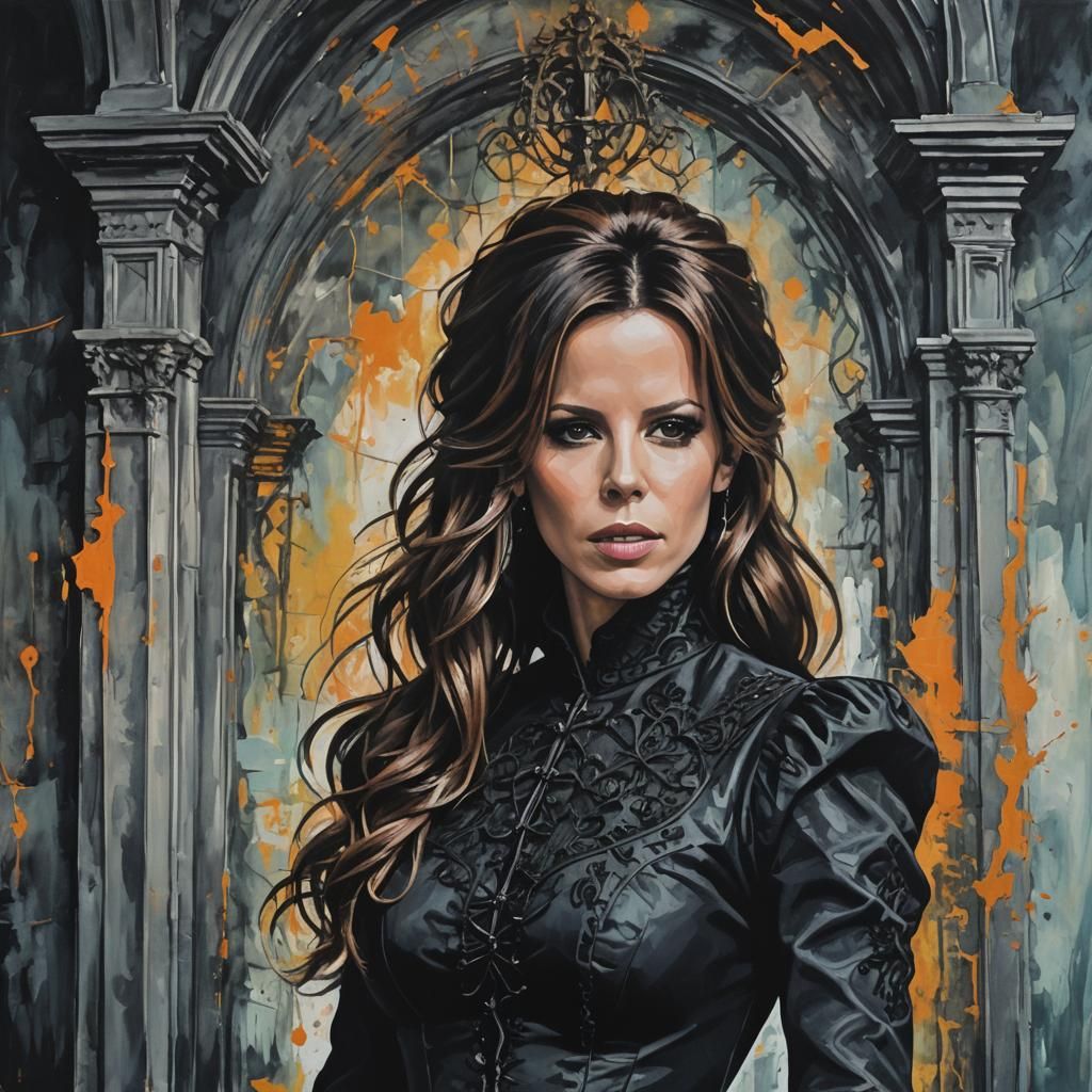 Gothic Portrait in Haunted Mansion: Abstract Art