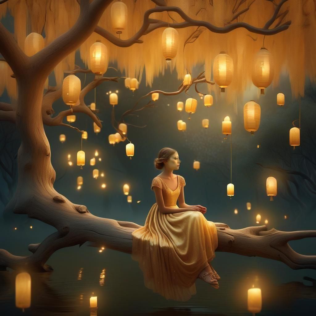 Dreamlike Fantasy Scene in Visionary Art Style