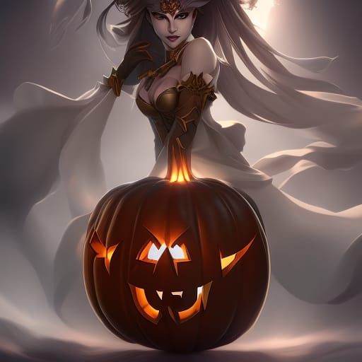 Eldritch White Rose Jack O'Lantern Portrait