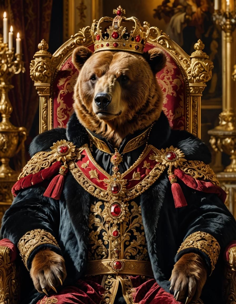 Majestic Bear Emperor in Baroque Palace