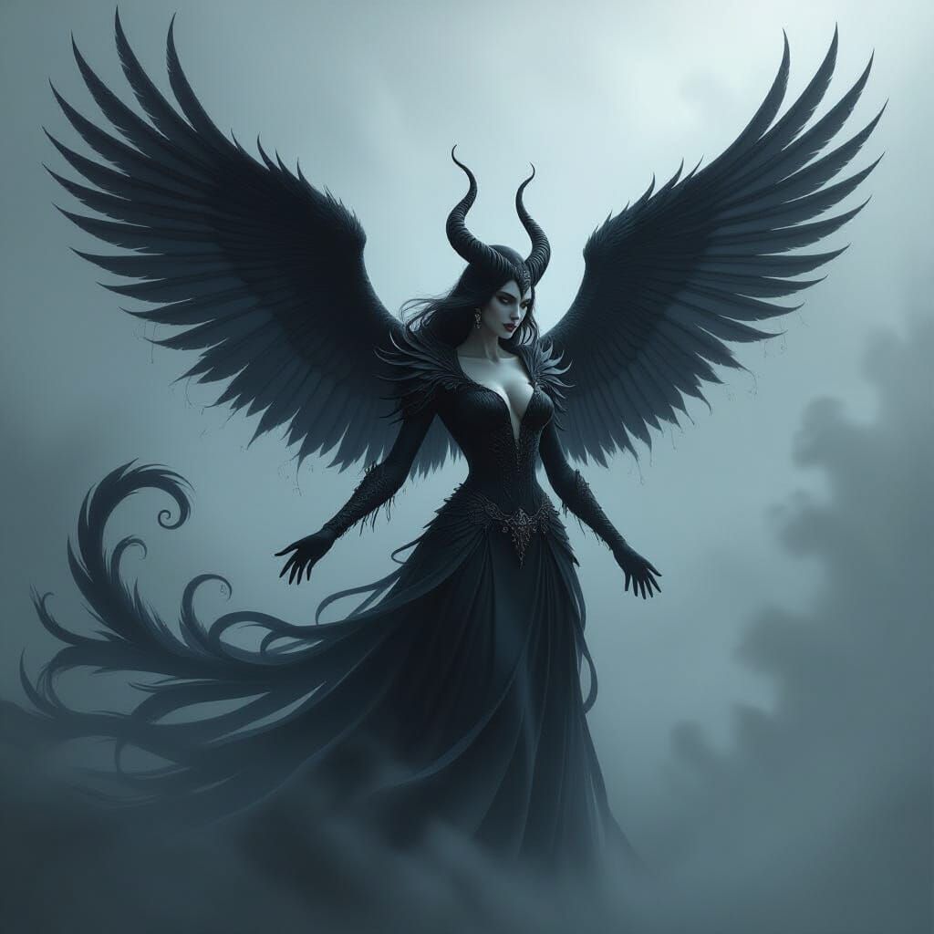 Sorceress Transforms into Black Phoenix