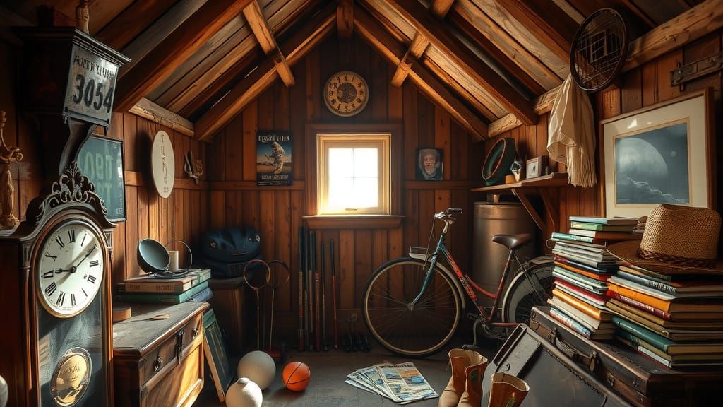 Atmospheric Attic Scene in a Classic Home