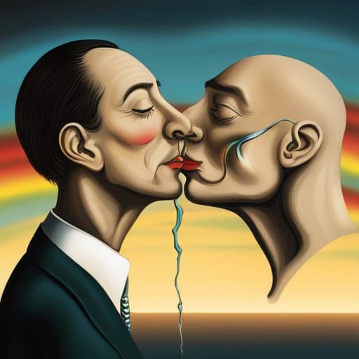 Surreal Kiss Inspired by Salvador Dali