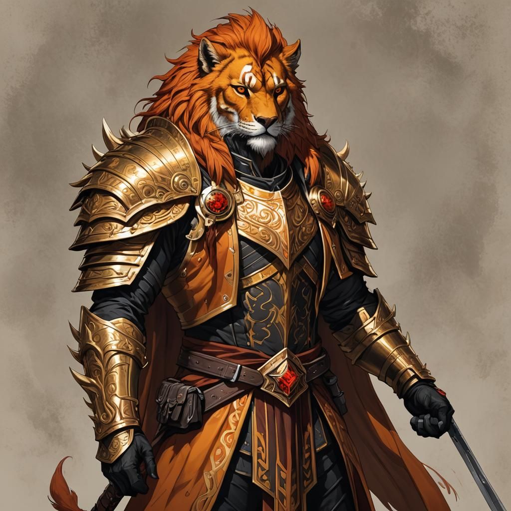 Majestic Leonin Blood Hunter Illustration