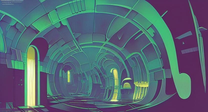 Underground Arcology with Waterfalls: Concept Art