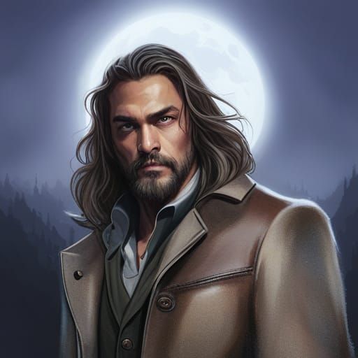 Man Lost in Enchanted Winter Forest, Grimdark Fantasy