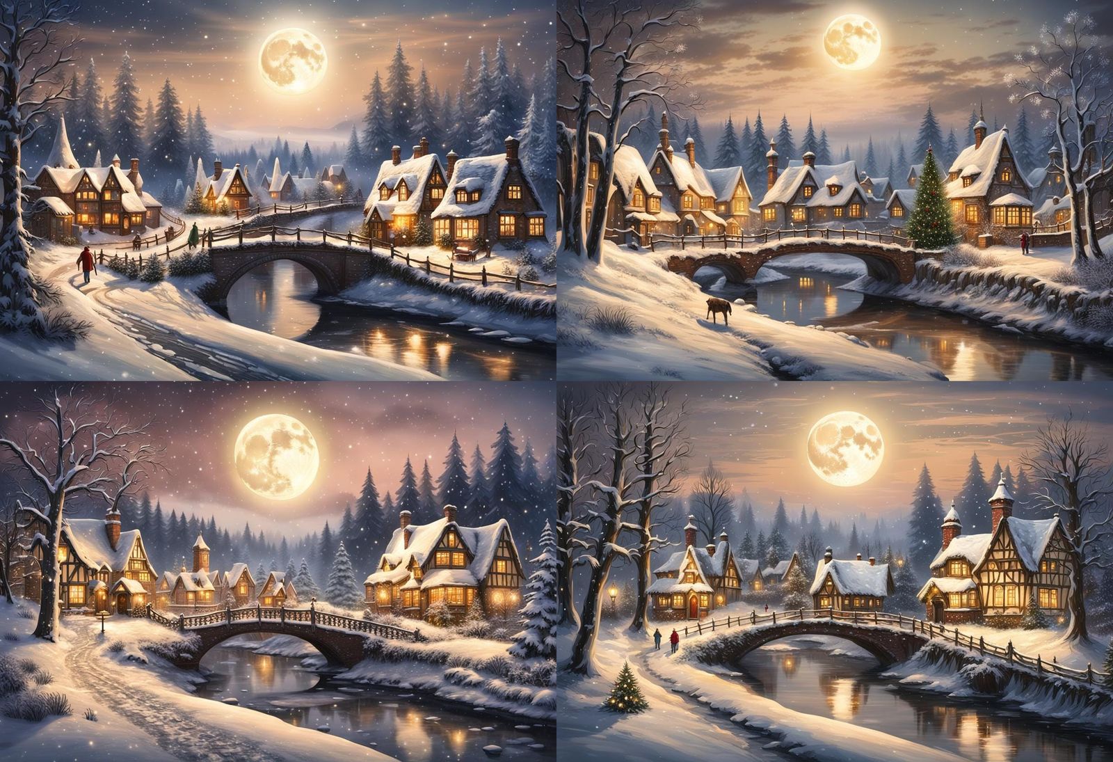 Winter Wonderland under Full Moon in a Snowy Victorian Villa...