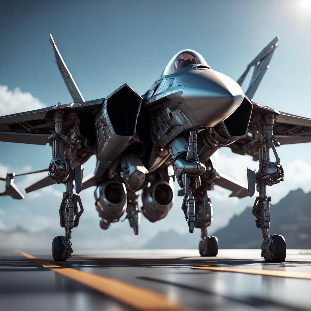 Futuristic Fighter Jet in Sci-Fi Cinematic Style