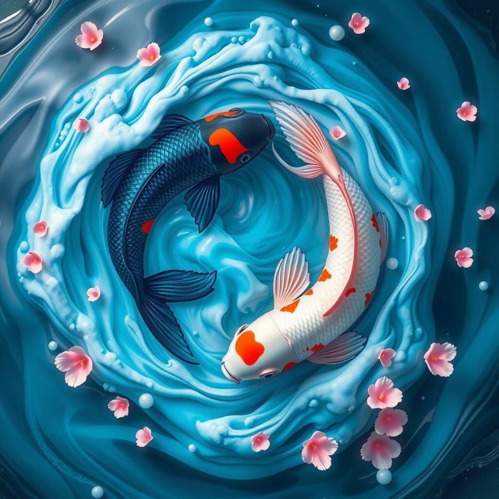Yin and Yang Koi Fish