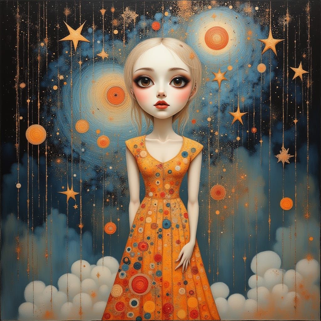 Surreal Woman in a Colorful Fantasy World