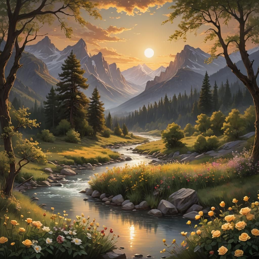 Golden Solar Eclipse Over Paradise Valley