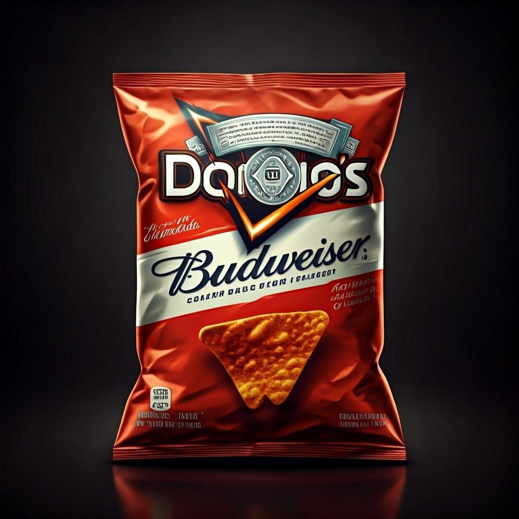 Doritos Budweiser Bag: Hyperrealistic Still-Life Photograph