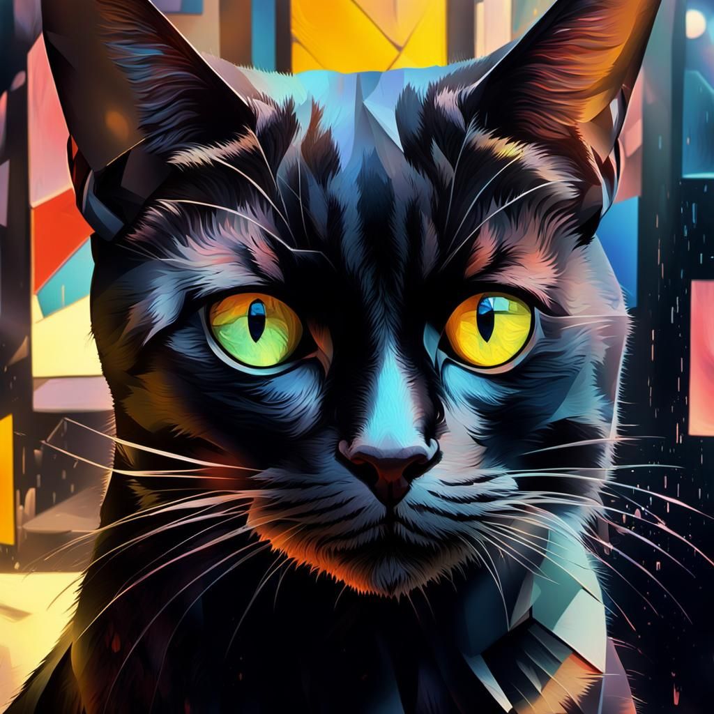 Cubist Portrait of Elijah in Geometric Fauvism Style