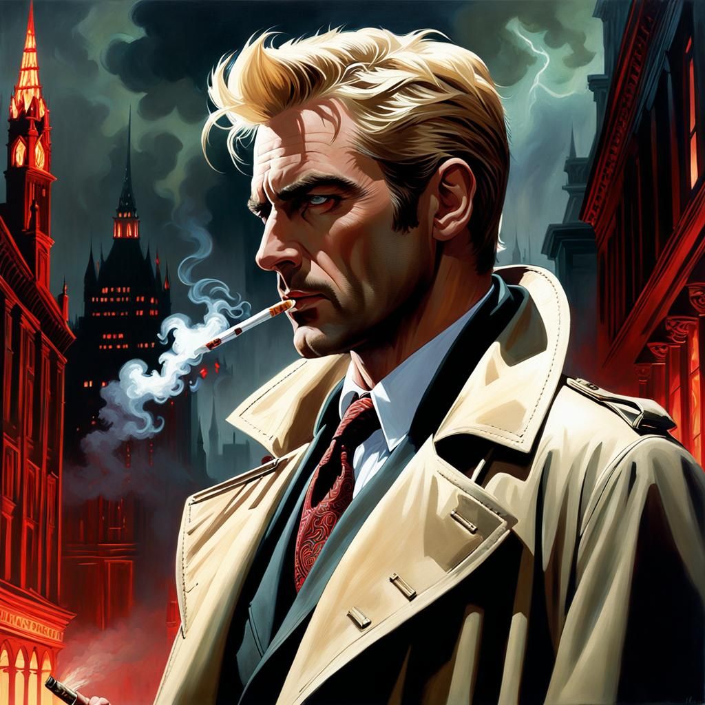 Sinister Constantine Portrait in Horror Concept Art