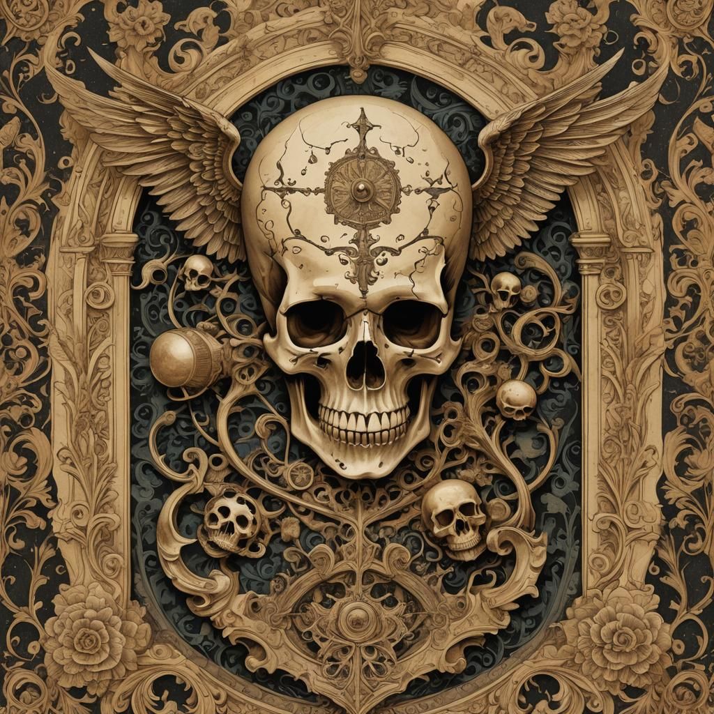 Uncanny Eerie surreal landscape, adorned with vibrant, uncom...