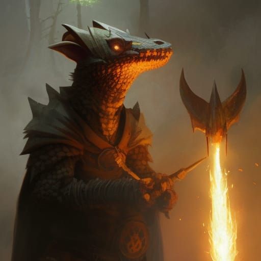 Kobold Druid Character Portrait in Digital Art Style