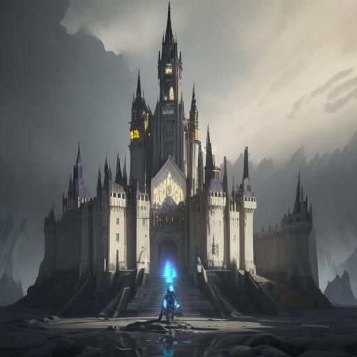 Obsidian Castle and White Marble Castle in Dark Fantasy