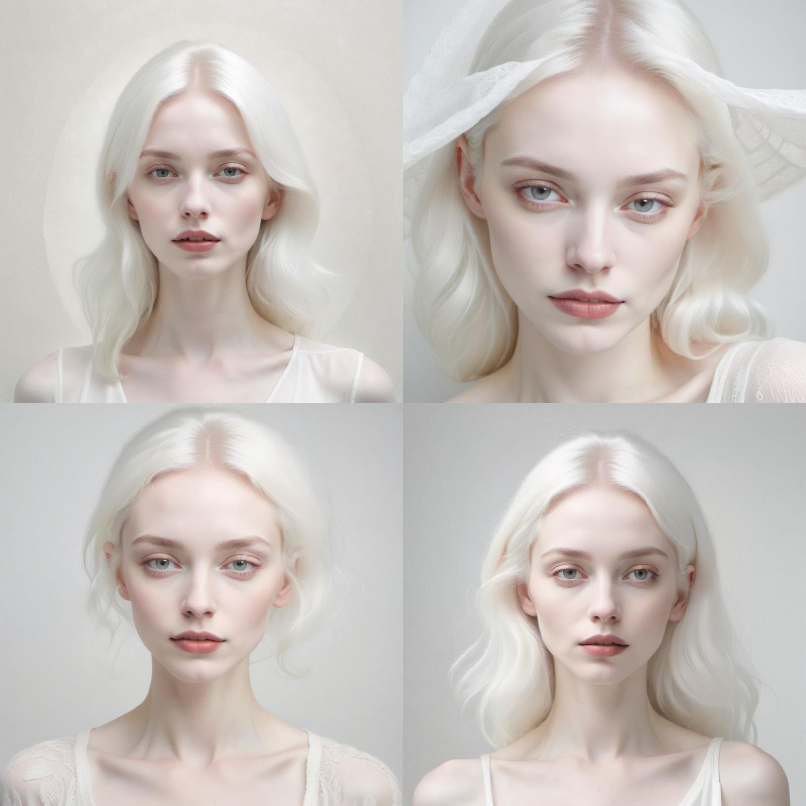 Ethereal Woman in Pale Tones