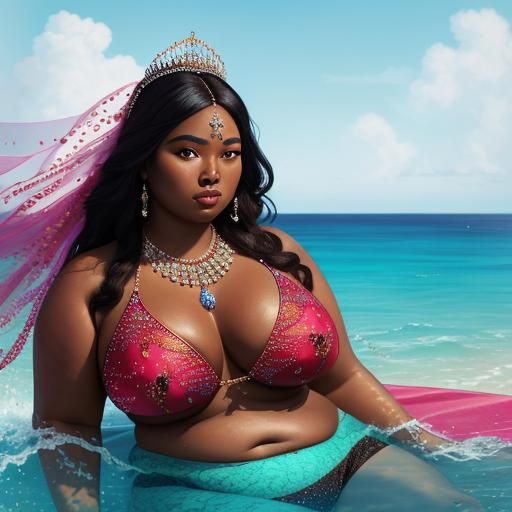 Hyperrealistic Portrait of a Woman in Ocean