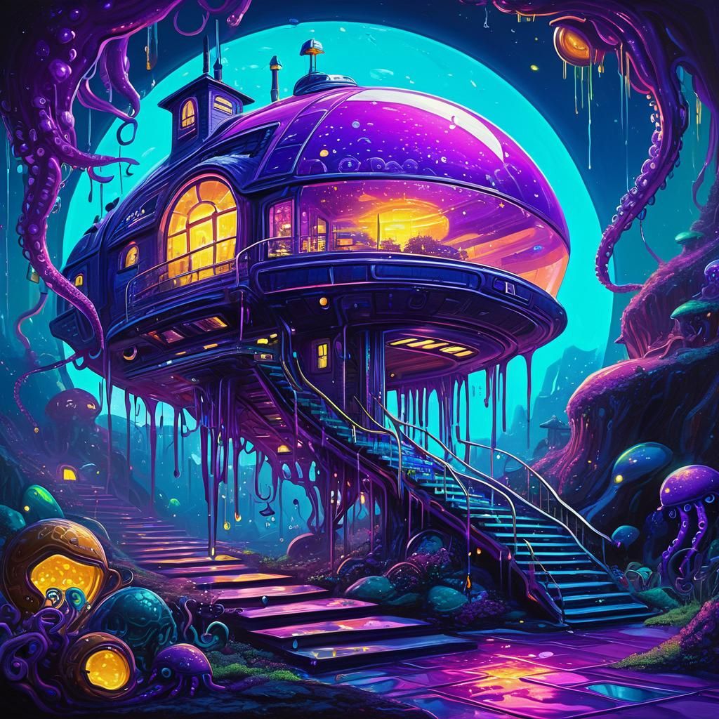 Spaceship House Ascending: Fantastical Concept Art