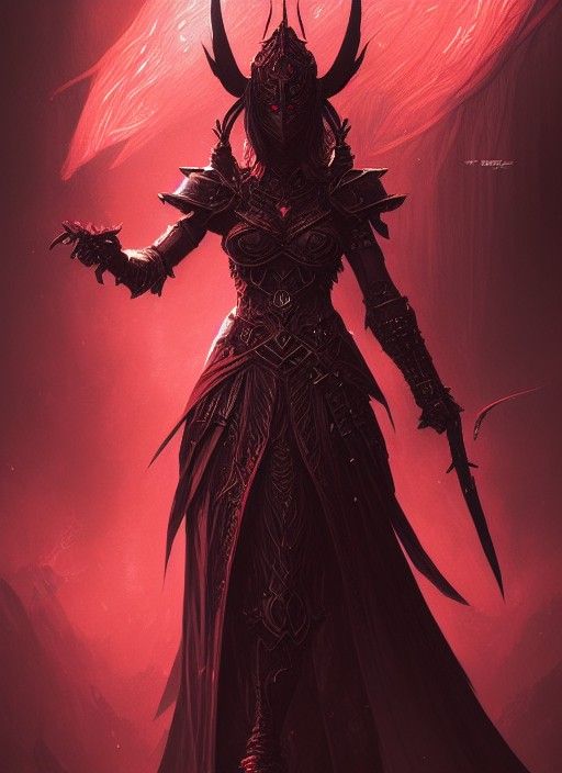 Dark Fantasy Warrior in Intricate Armor