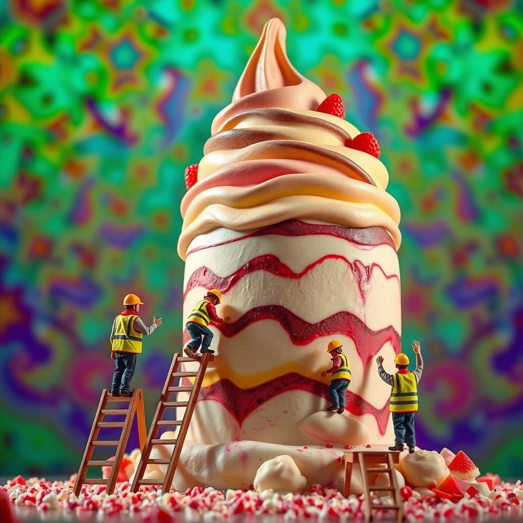 Giant Kulfi Ice Cream Repaired by Lilliput Workers