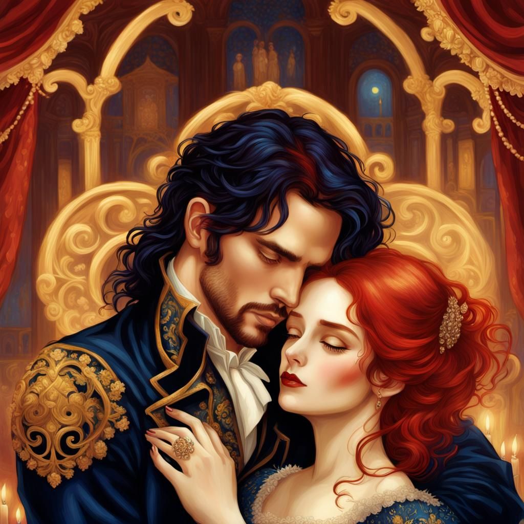 Romantic Victorian Ballroom Scene in Luxury Style