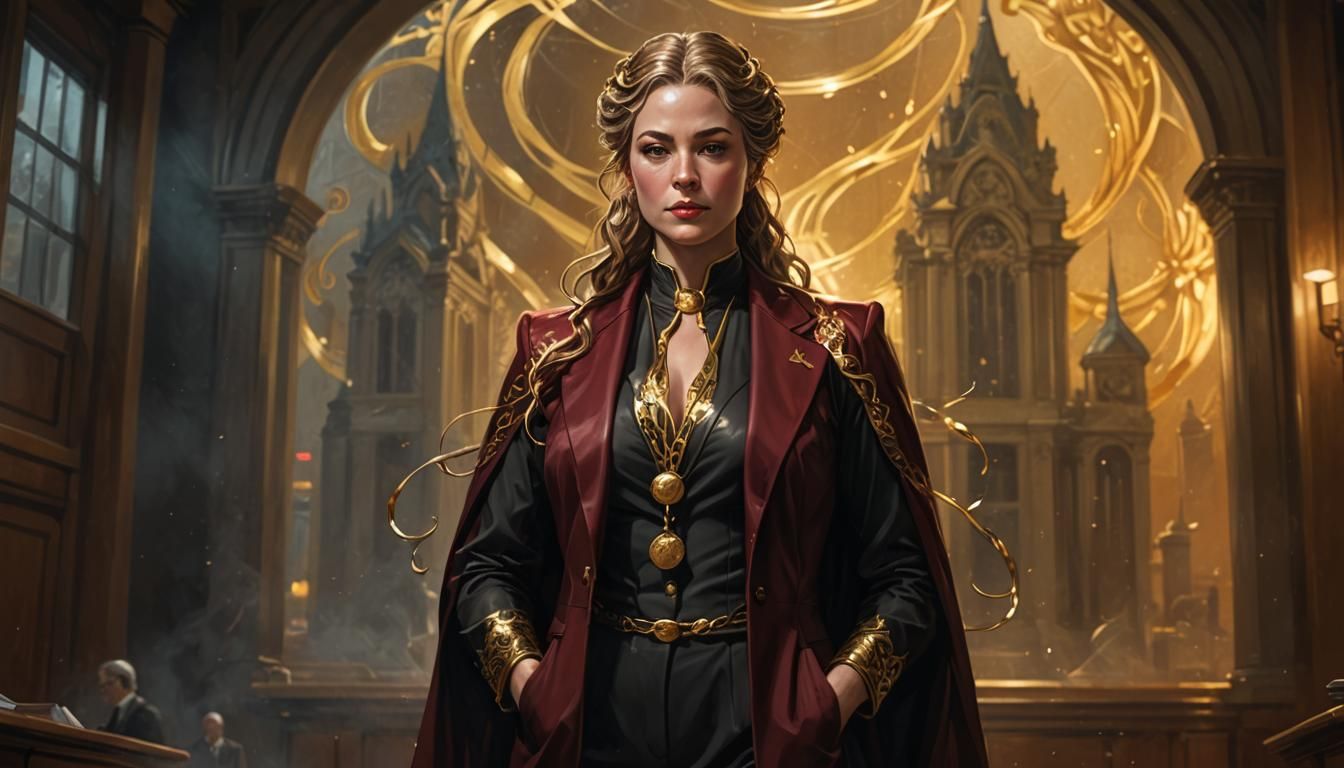 Golden Lawyer: Art Nouveau Metal Transformation